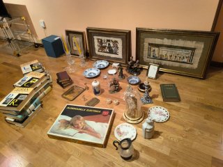 Lote de objetos decorativos antiguos