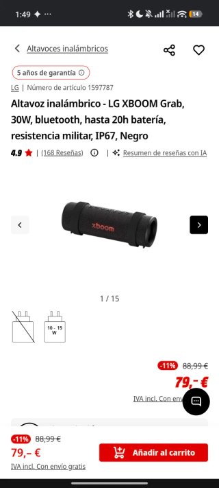 Altavoz inalámbrico LG XBOOM