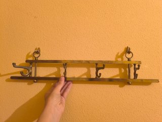Perchero de Pared Metálico Dorado antiguo