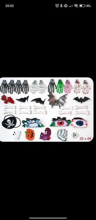30x6€ Pinzas de Pelo Halloween