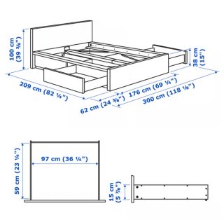 Cama Matrimonio con cabezal y colchón