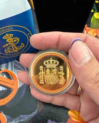 Moneda Chapada en Oro 14k Armada Española