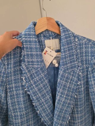 Chaqueta blazer Salsa cuadros azul Talla S
