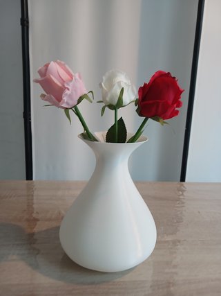 Vaso 3D Rose Rosa, Bianco, Rosso