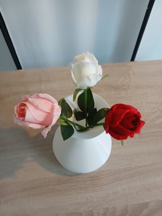 Vaso 3D Rose Rosa, Bianco, Rosso