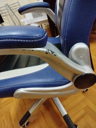Silla gamer Drift azul, blanca y negra