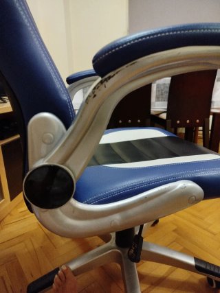 Silla gamer Drift azul, blanca y negra