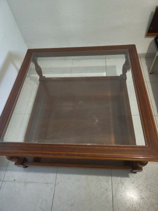 Mesa de Centro de Madera y Cristal