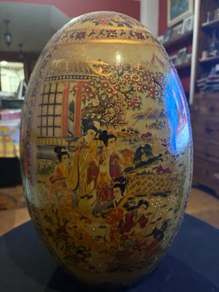 Huevo Decorativo Porcelana Royal Satsuma Vintage
