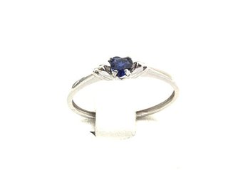 Anillo de Oro Blanco 18kt con Zafiro