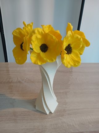 Vaso 3D Beige e Giallo