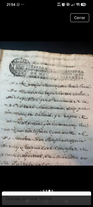 Manuscrito Real Audiencia  valencia 1786 herencia
