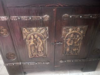 Recibidor y Sillas de Madera Antiguos