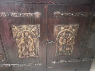 Recibidor y Sillas de Madera Antiguos