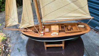 Maqueta velero Pen Duick de madera vintage -