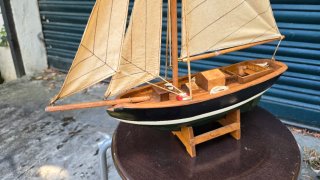 Maqueta velero Pen Duick de madera vintage -
