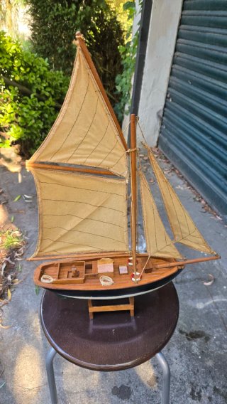 Maqueta velero Pen Duick de madera vintage -