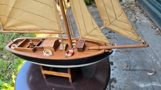 Maqueta velero Pen Duick de madera vintage -