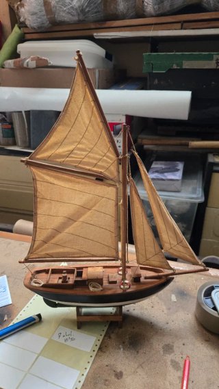 Maqueta velero Pen Duick de madera vintage -