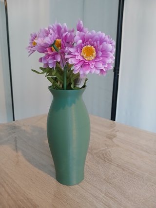 Vaso stampato 3D verde e rosa