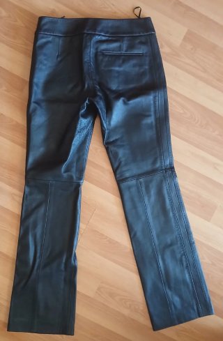 Pantalón Piel Auténtica Mango Negro