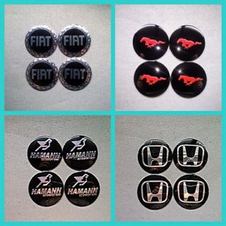 4 Pegatinas 56mm tapabuje Fíat Ford Mustang Honda