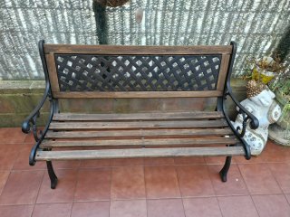 Banco forja y madera