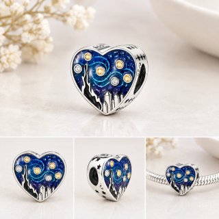 Charm Corazón Noche Estrellada