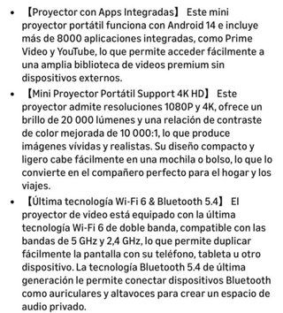Proyector Portátil Blanco