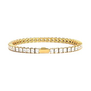 Pulsera “tennis” dorada con circonitas