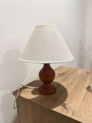 Lámpara de Noche de Madera y Tela