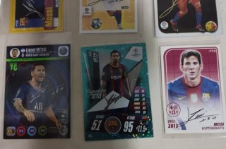 Lote de 6 Cromos Autografiados de Messi