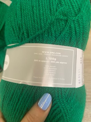 Lana acrílica verde 100gr DMC