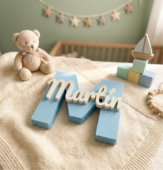 Letra con nombre creada con maquina 3D