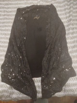 Chaleco lentejuelas negro Talla M