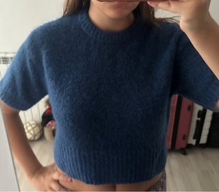Jersey Manga Corta Zara Azul