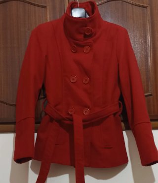 Cappotto rosso lana taglia L
