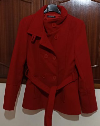 Cappotto rosso lana taglia L