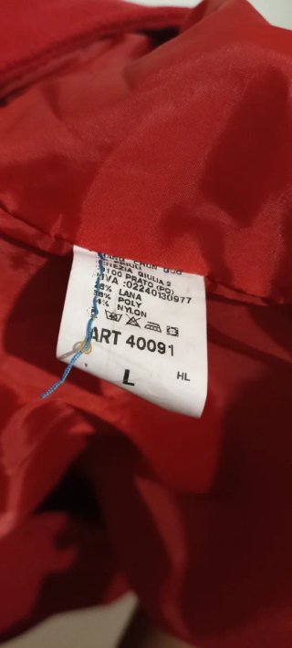 Cappotto rosso lana taglia L