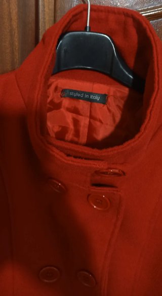 Cappotto rosso lana taglia L