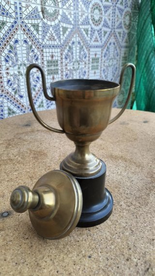 Trofeo Antiguo de Metal Dorado