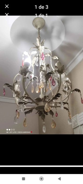 Lámpara de forja y cristal....dispongo de 3 lámpar