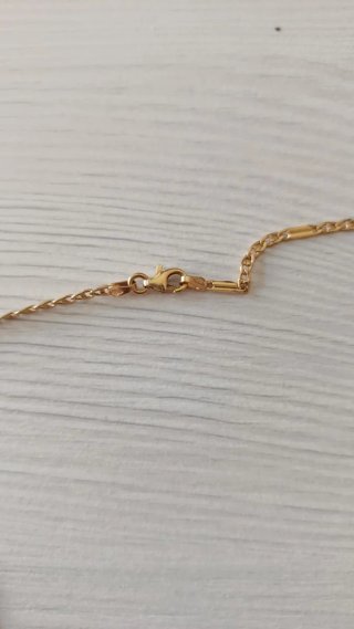 Cadena Fígaro Oro 18k con Colgante Rosa