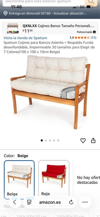 Cojines Spatium para Banco (Respaldo y Asiento)