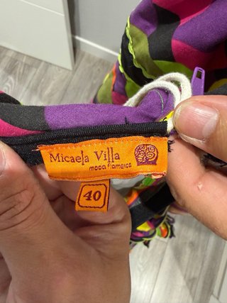 Traje de flamenca multicolor