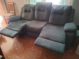 Sofá Relax Eléctrico de 3 Plazas Gris