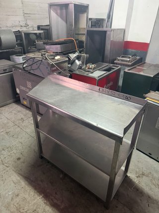 Mesa de acero inoxidable 134x52x100 cm
