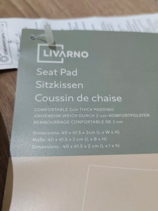 Cojín para silla Livarno a cuadros gris