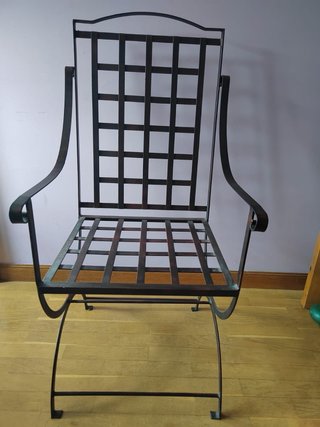 Silla de Hierro Forjado Diseño Cuadrícula