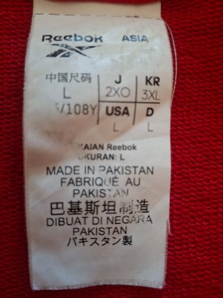 Sudadera Reebok Roja y Blanca Talla L